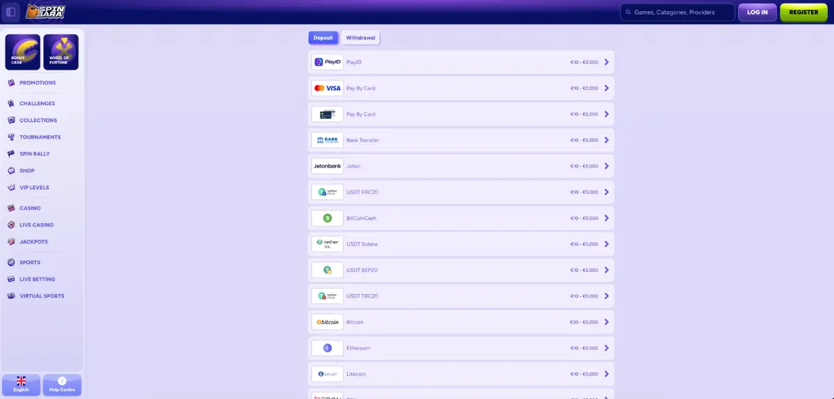Spinbara casino Anjouan gaming licence and SSL security certificate
